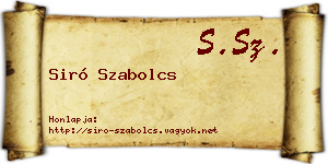 Siró Szabolcs névjegykártya