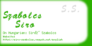 szabolcs siro business card